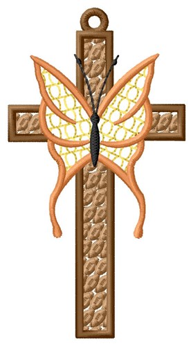 Butterfly Cross Machine Embroidery Design