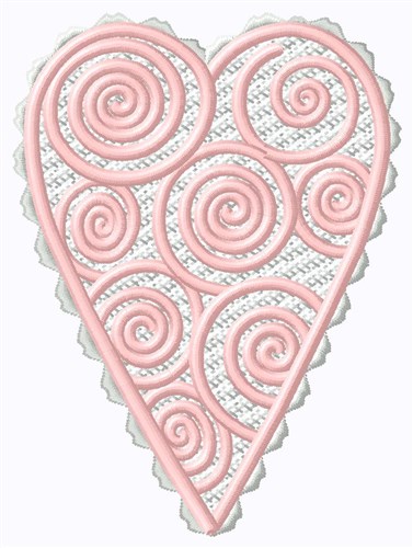 Swirly Heart Machine Embroidery Design