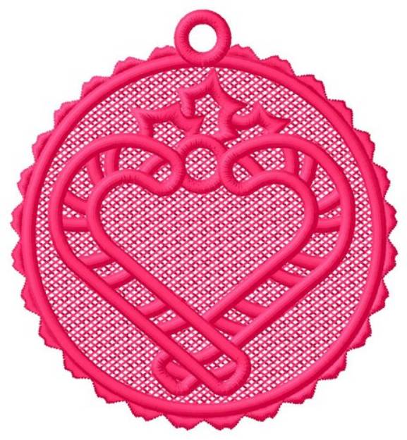 Picture of Cane/Heart Ornament Machine Embroidery Design