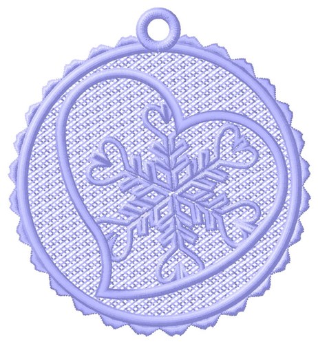 Love Snow Ornament Machine Embroidery Design