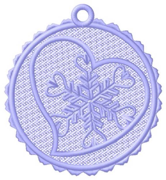 Picture of Love Snow Ornament Machine Embroidery Design