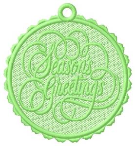 Picture of Seasons Greetings Ornament Machine Embroidery Design