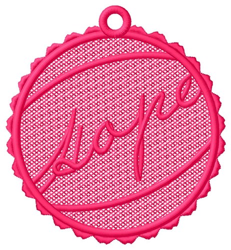 Hope Ornament Free Standing Lace Machine Embroidery Design