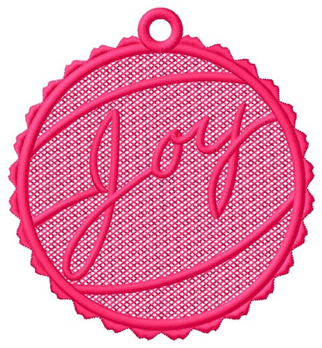 Joy Ornament Free Standing Lace Machine Embroidery Design
