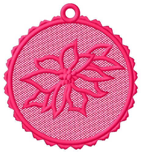 Poinsettia Ornament Machine Embroidery Design