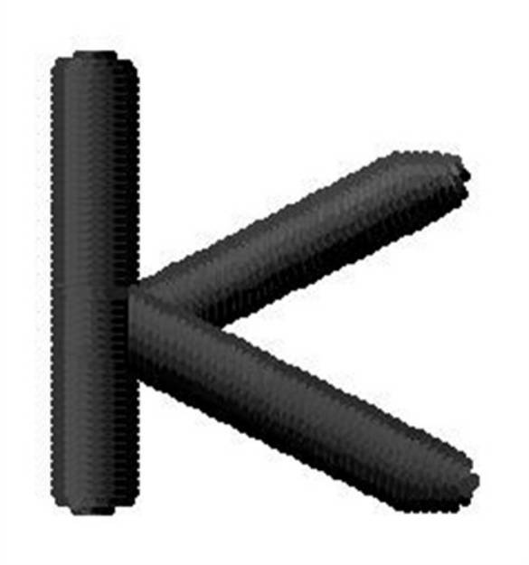 Picture of Nueropol Lowercase k Machine Embroidery Design