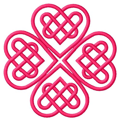 Four Hearts Outline Machine Embroidery Design