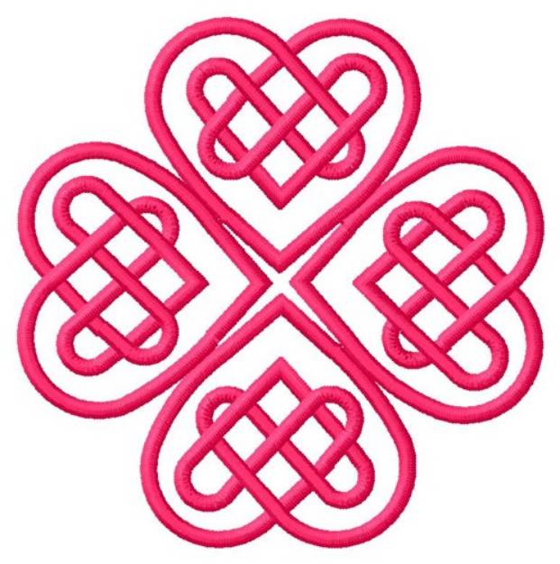 Picture of Four Hearts Outline Machine Embroidery Design