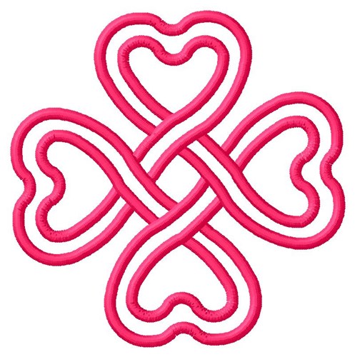 Braided Hearts Outline Machine Embroidery Design