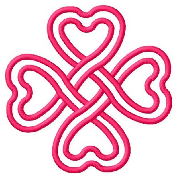 Picture of Braided Hearts Outline Machine Embroidery Design