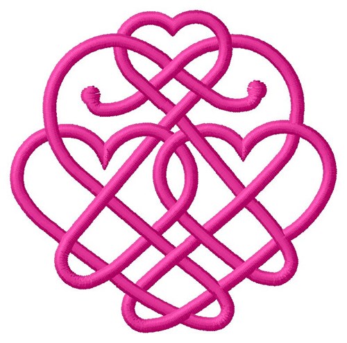 Hearts Knot Machine Embroidery Design