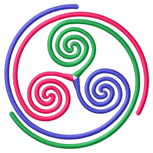 Colorful Spiral Machine Embroidery Design