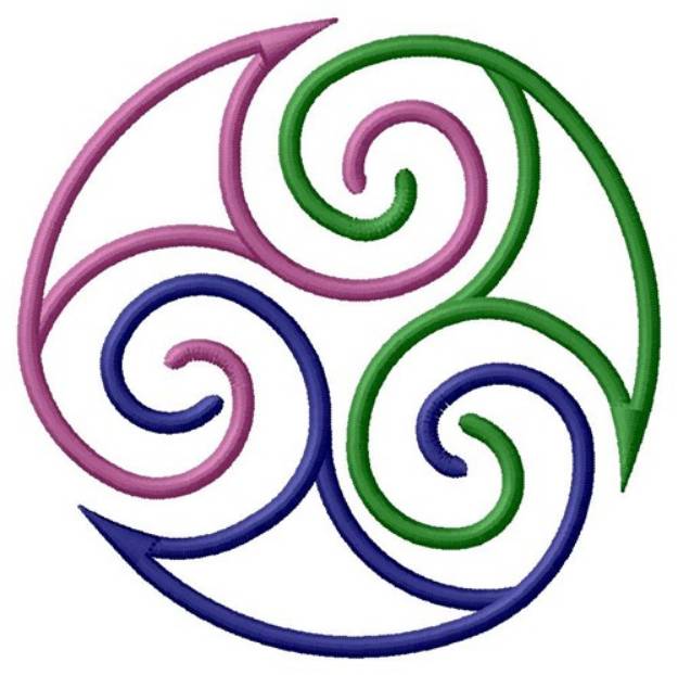 Picture of Colored Spiral Machine Embroidery Design
