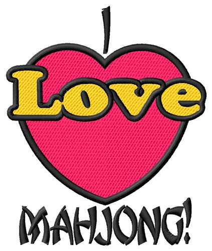 Love Mahjong Machine Embroidery Design