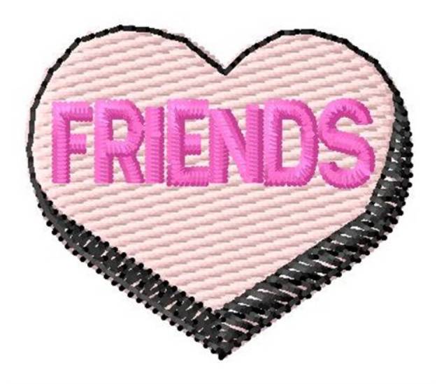 Picture of Friends Heart Machine Embroidery Design