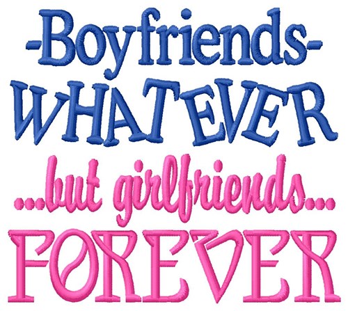 Girlfriends Forever Machine Embroidery Design