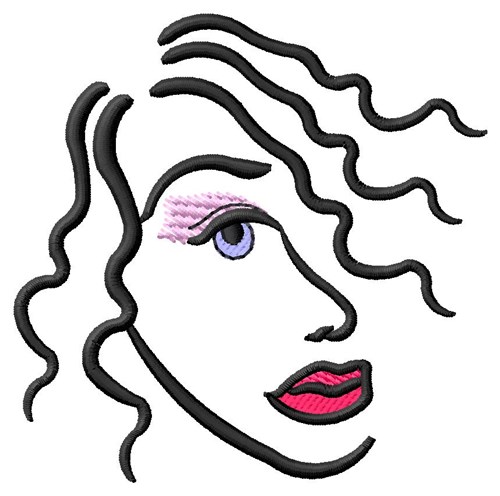 Woman Face Machine Embroidery Design