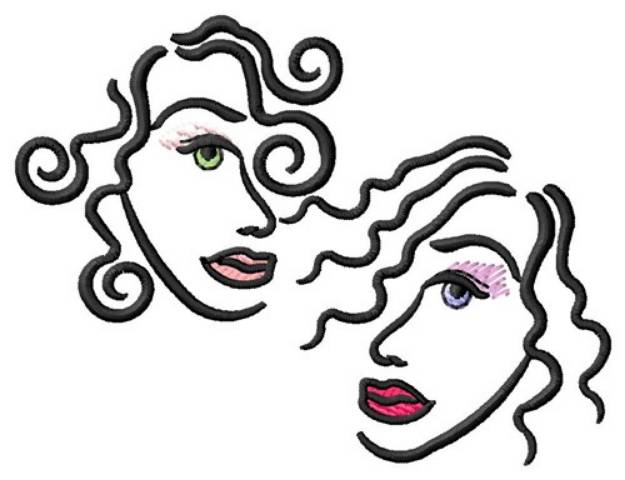 Picture of Two Faces Machine Embroidery Design