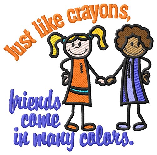 Friends In Colors Machine Embroidery Design
