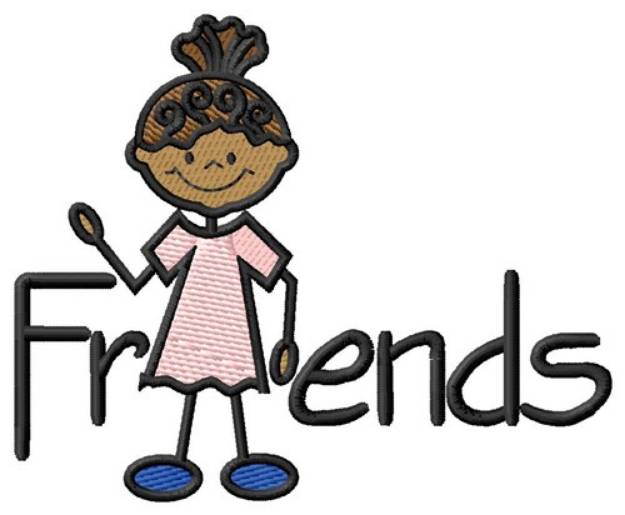 Picture of Girl Friends Machine Embroidery Design
