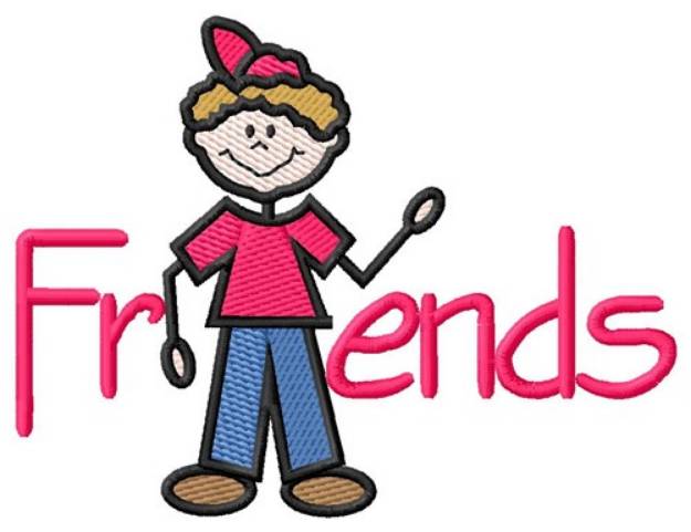 Picture of Boy Friends Machine Embroidery Design