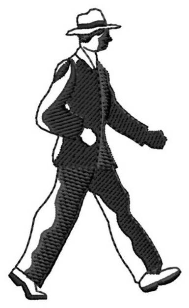 Picture of Man Walking Machine Embroidery Design