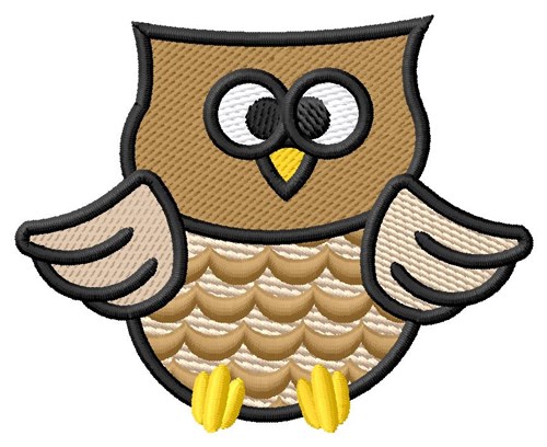 Cute Owl Machine Embroidery Design
