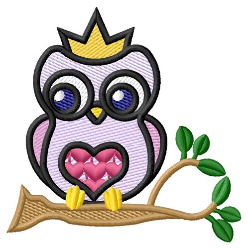 Queen Owl Machine Embroidery Design
