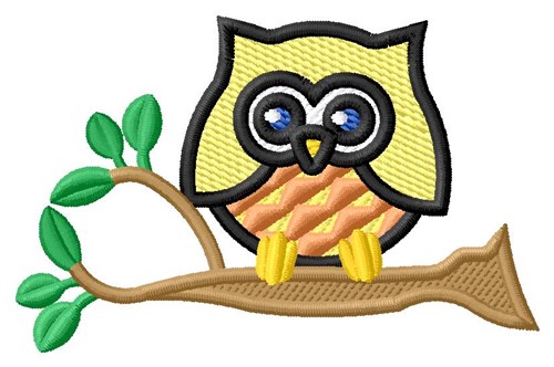 Yellow Owl Machine Embroidery Design