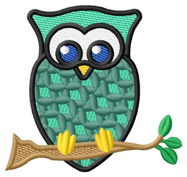 Picture of Green Owl Machine Embroidery Design