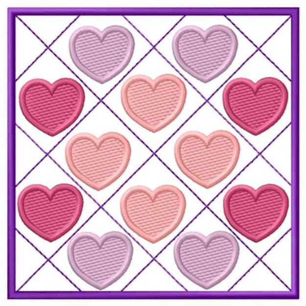 Picture of Heart Squares Machine Embroidery Design