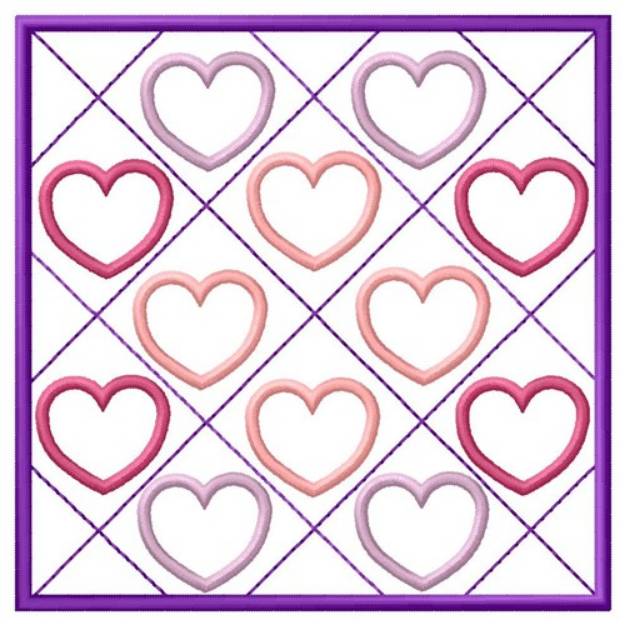 Picture of Square & Hearts Machine Embroidery Design