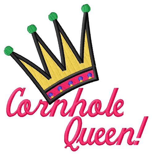 Cornhole Queen Machine Embroidery Design
