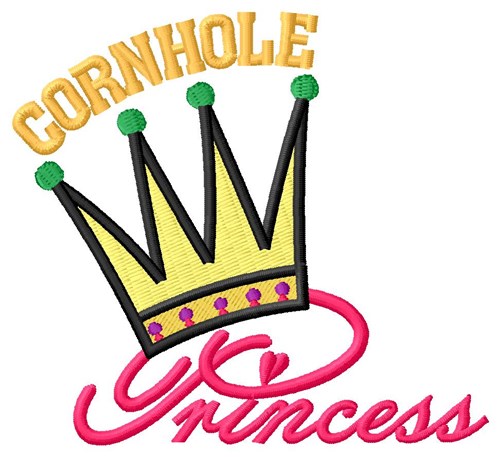 Cornhole Princess Machine Embroidery Design