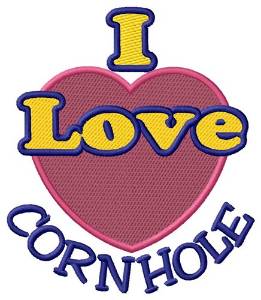 Picture of I Love Cornhole Machine Embroidery Design