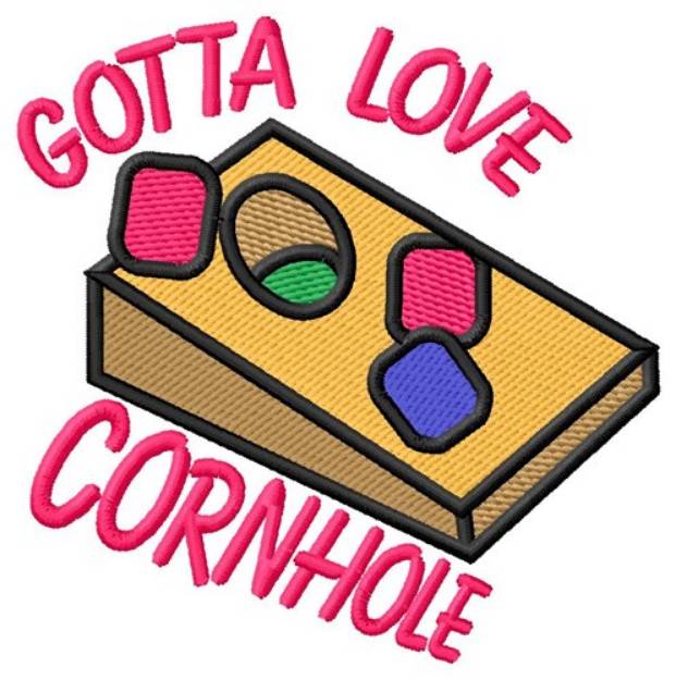 Picture of Love Cornhole Machine Embroidery Design