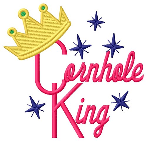 Cornhhole King Machine Embroidery Design