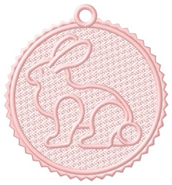 Picture of FSL Bunny Ornament Machine Embroidery Design
