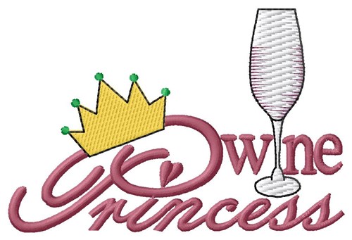 Wine Princess Machine Embroidery Design