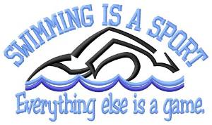 Picture of Swimming Is A Sport Machine Embroidery Design