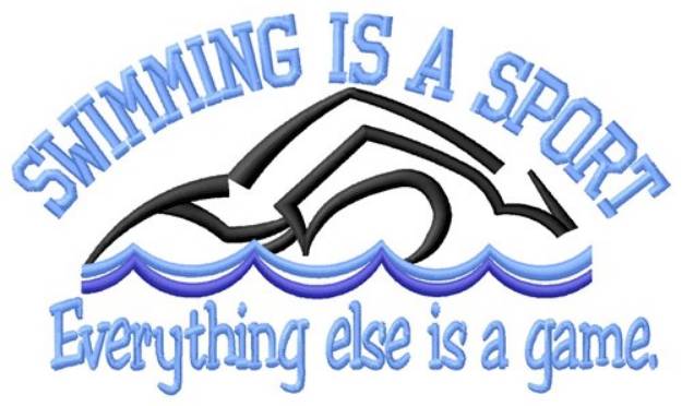 Picture of Swimming Is A Sport Machine Embroidery Design
