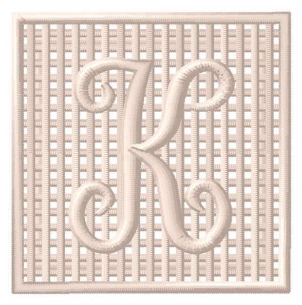Picture of Filet Crochet K Machine Embroidery Design
