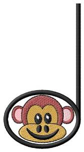 Picture of Monkey Quarter Note Machine Embroidery Design