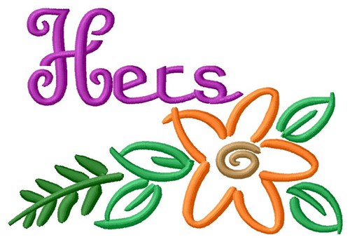 Hers Towel Flower Machine Embroidery Design