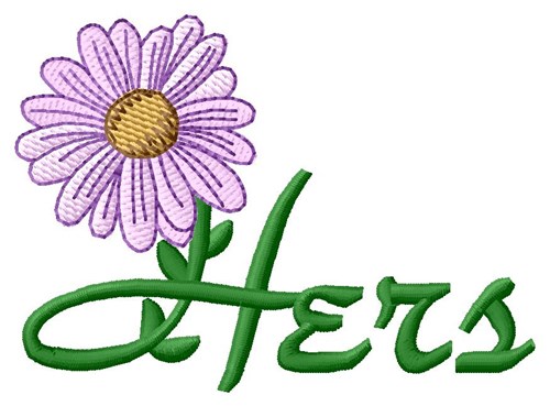 Hers Towel Flower Machine Embroidery Design