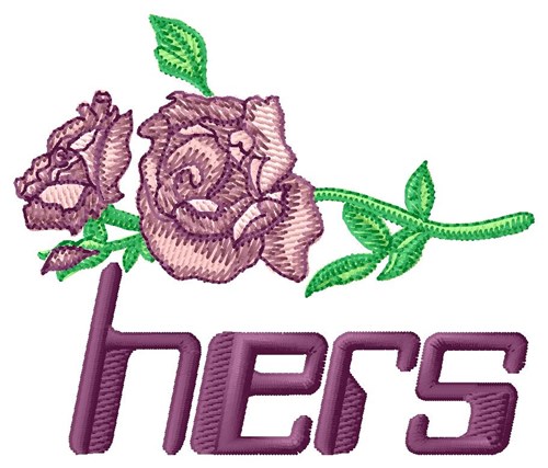 Hers Towel Rose Machine Embroidery Design