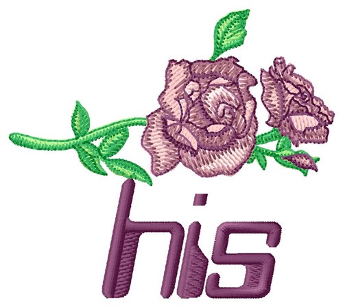 His Towel Rose Machine Embroidery Design