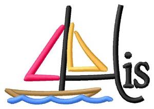 Picture of His Towel Sailboat Machine Embroidery Design