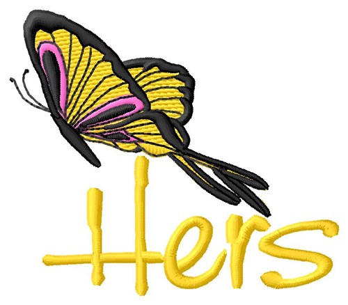 Hers Towel Butterfly Machine Embroidery Design