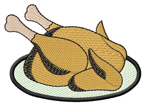 Roast Chicken Machine Embroidery Design